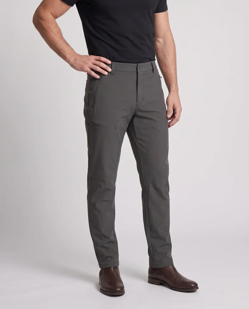 Herren Softshell-Funktionshose mit Stretch, wasserabweisender Oberfläche & vorgeformten Knien Nord Taschen