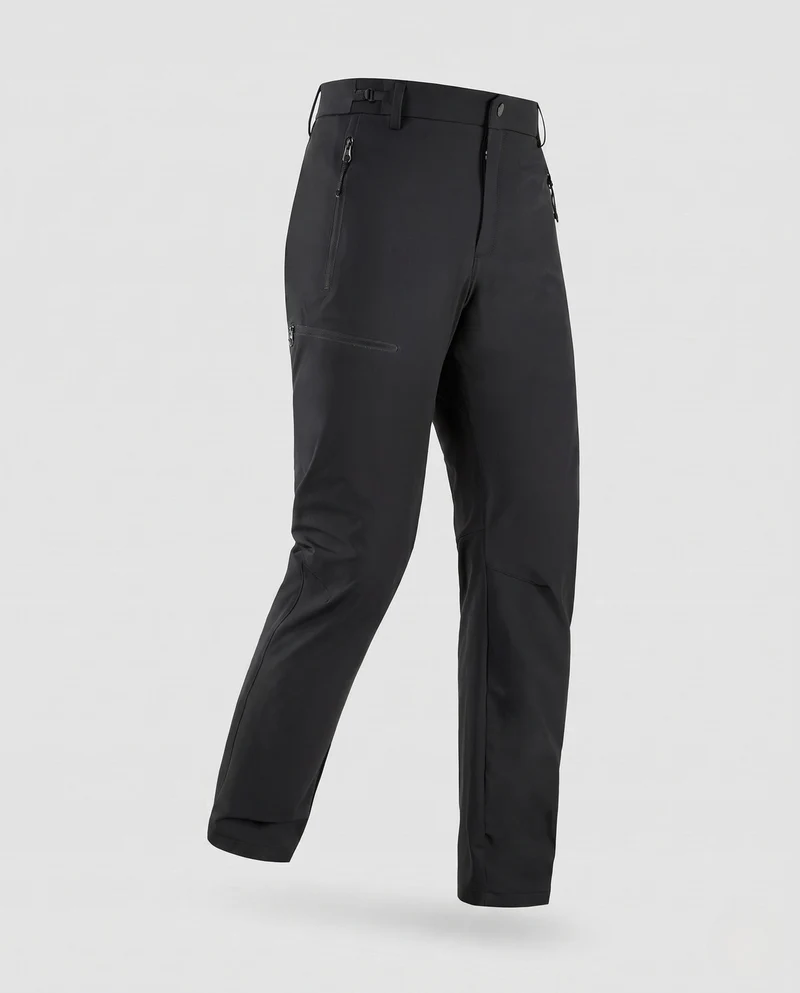Herren Softshell-Funktionshose mit Stretch, wasserabweisender Oberfläche & vorgeformten Knien Nord Taschen