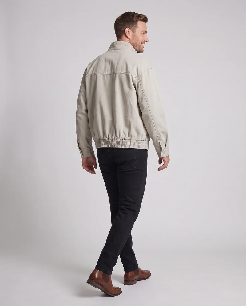 Herren Oversize Utility-Übergangsjacke mit Stehkragen, Elastischem Saum & Brusttaschen Nord Taschen