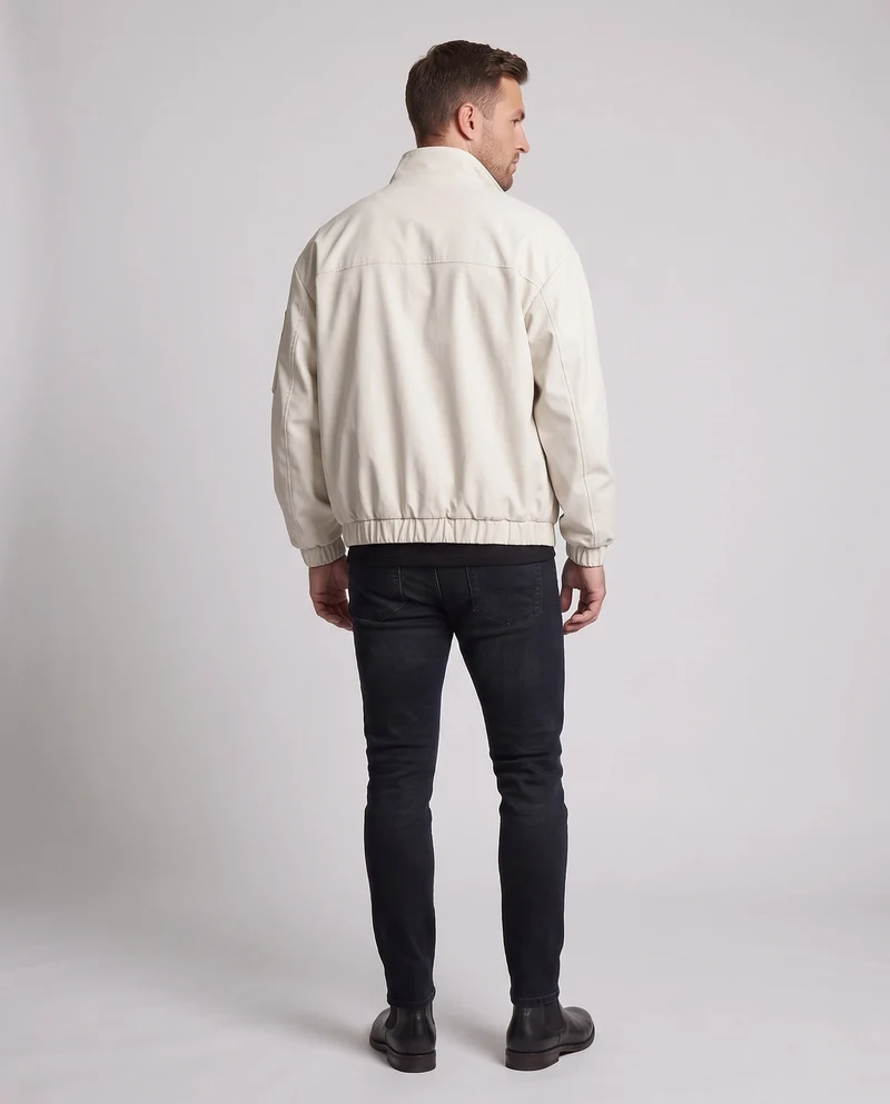 Herren Oversize-Utility-Bomberjacke mit Ärmeltasche & Two-Way-Reißverschluss Nord Taschen