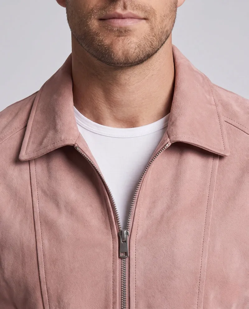 Herren Oversize Velours-Optik Bomberjacke mit markanten Teilungsnähten Nord Taschen