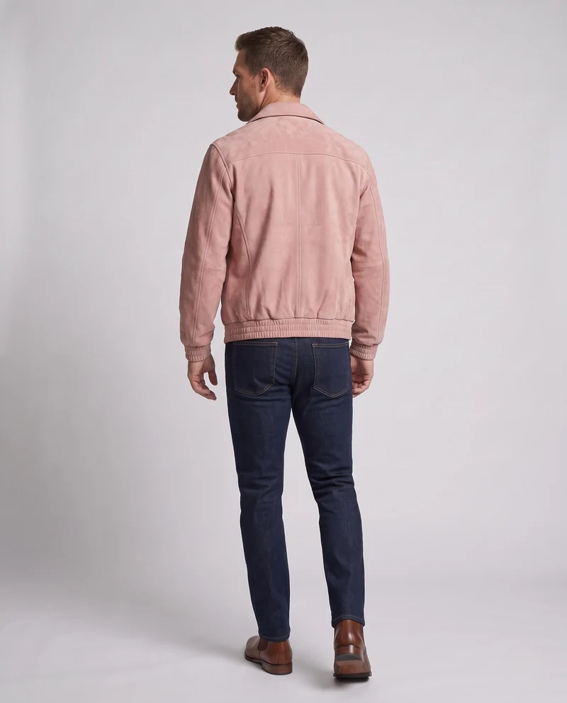Herren Oversize Velours-Optik Bomberjacke mit markanten Teilungsnähten Nord Taschen