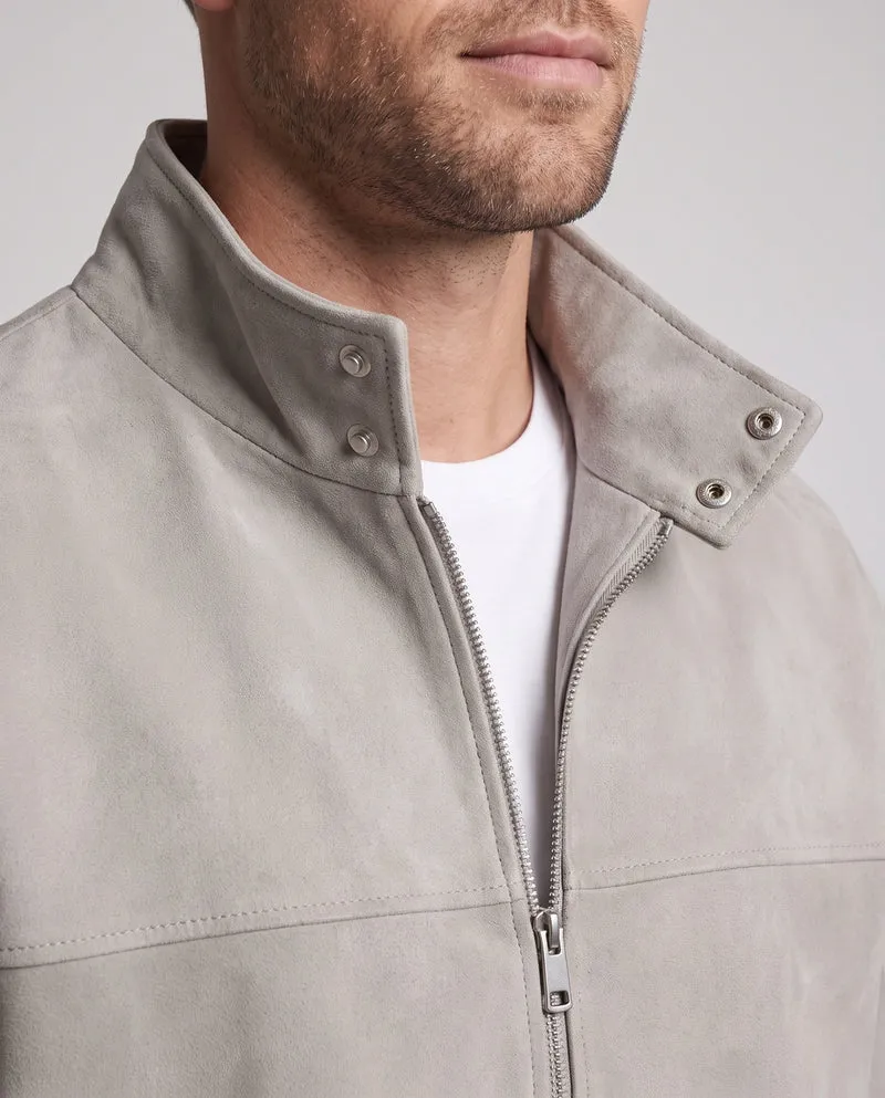 Herren Oversize-Veloursjacke mit Stehkragen, Zwei-Wege-Reißverschluss & elastischem Saum Nord Taschen