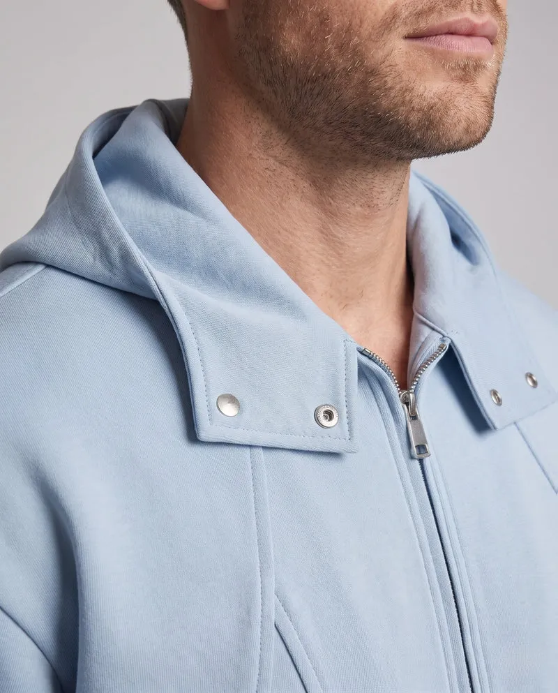 Herren Oversize Velours‑Optik Kapuzenjacke mit Zwei‑Wege‑Metallreißverschluss & elastischem Saum Nord Taschen
