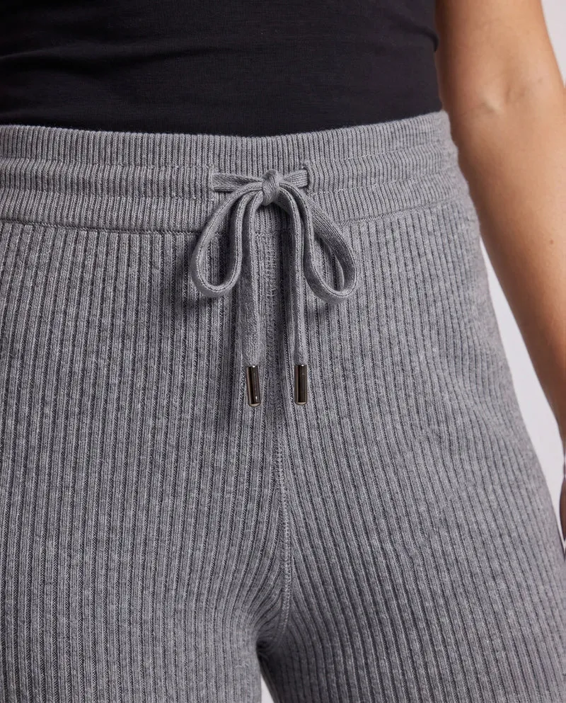 Damen Feine gerippte Lounge-Hose mit weitem Bein und Kordelzug Nord Taschen
