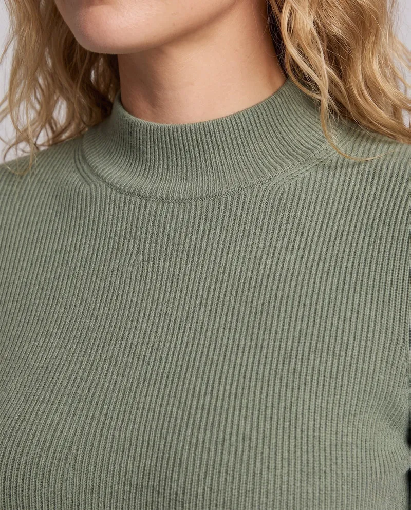 Damen Eleganter Slim-Fit Rollkragenpullover aus flauschigem Angora-Mix mit feiner Rippstruktur Nord Taschen