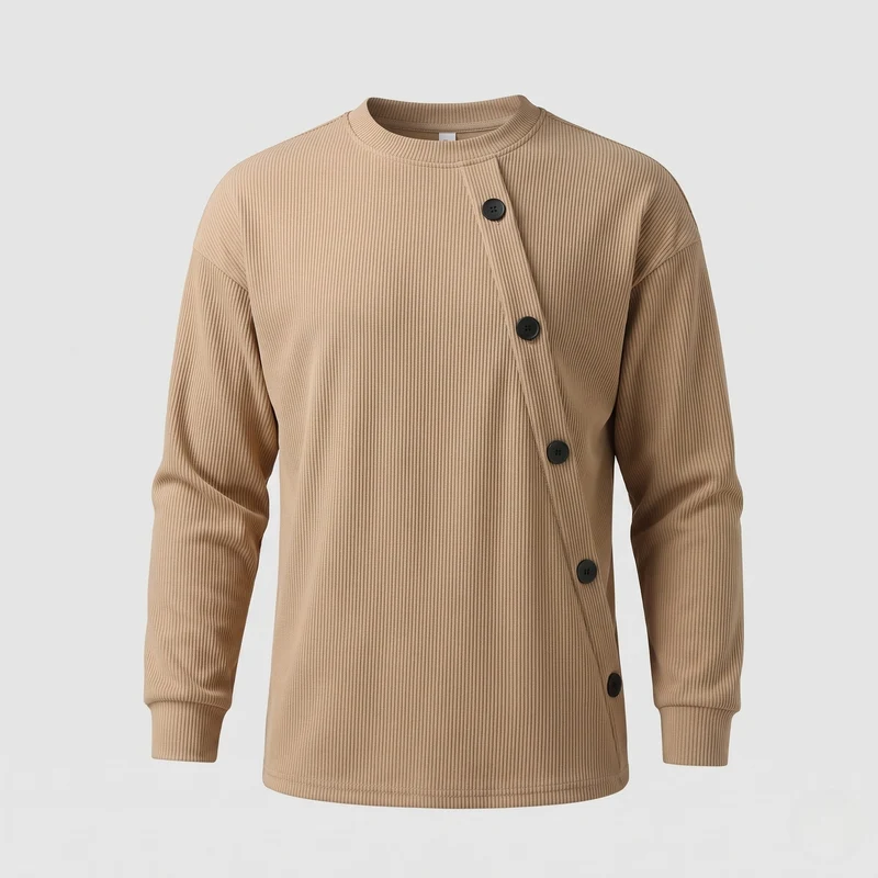 Herren Modische Schal-Ärmel Bluse Nord Taschen