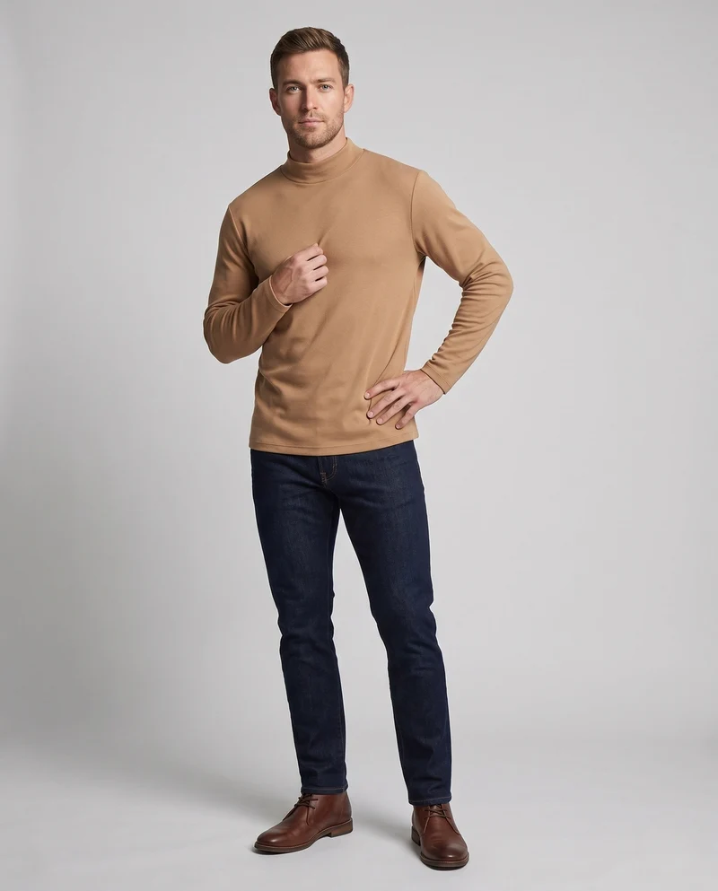 Herren Modischer Stehkragenpullover Nord Taschen