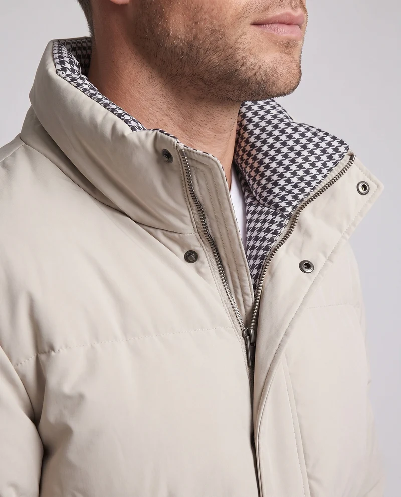 Herren Wattierte Thermo-Steppjacke mit hohem Kontrastkragen & verdeckter Druckknopfblende Nord Taschen