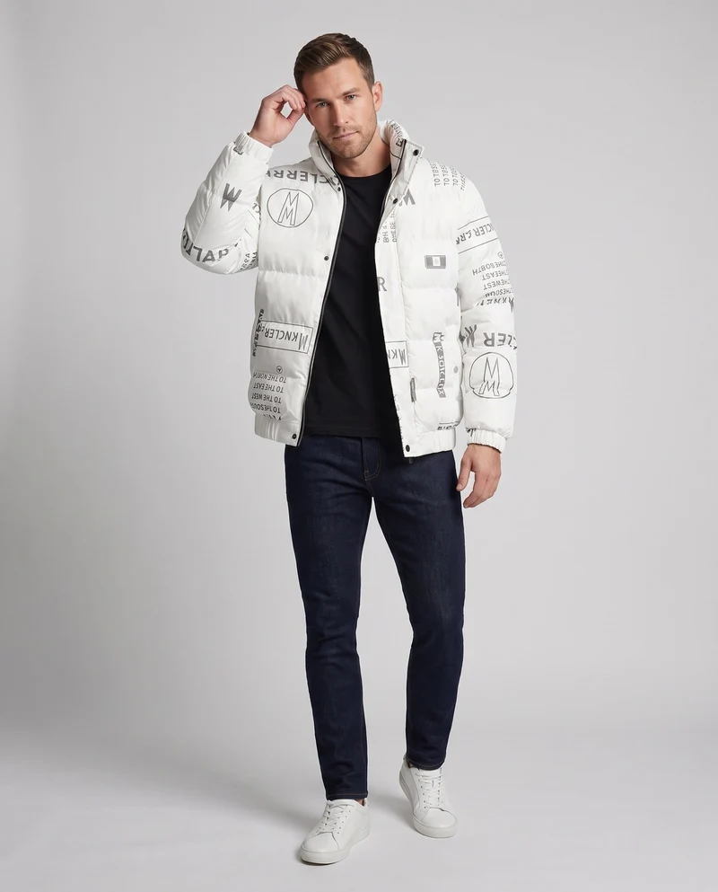 Herren Wattierte Steppjacke mit metallischem Glanz, kurzer Stehkragen & elastischem Saum Nord Taschen