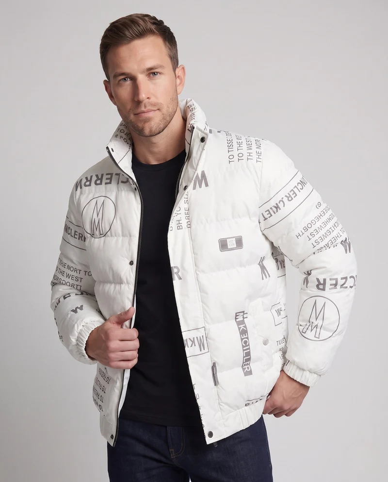 Herren Wattierte Steppjacke mit metallischem Glanz, kurzer Stehkragen & elastischem Saum Nord Taschen