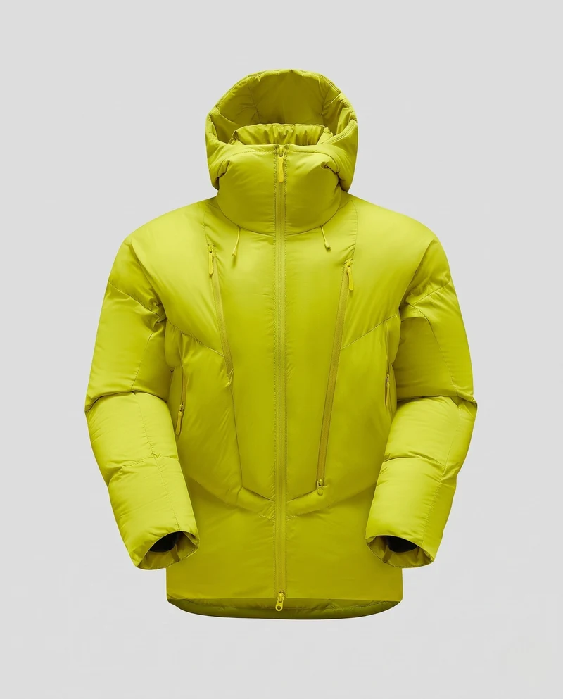 Herren Wattierte Langparka mit Thermoisolierung, hoher Kapuze und Zwei-Wege-Reißverschluss Nord Taschen