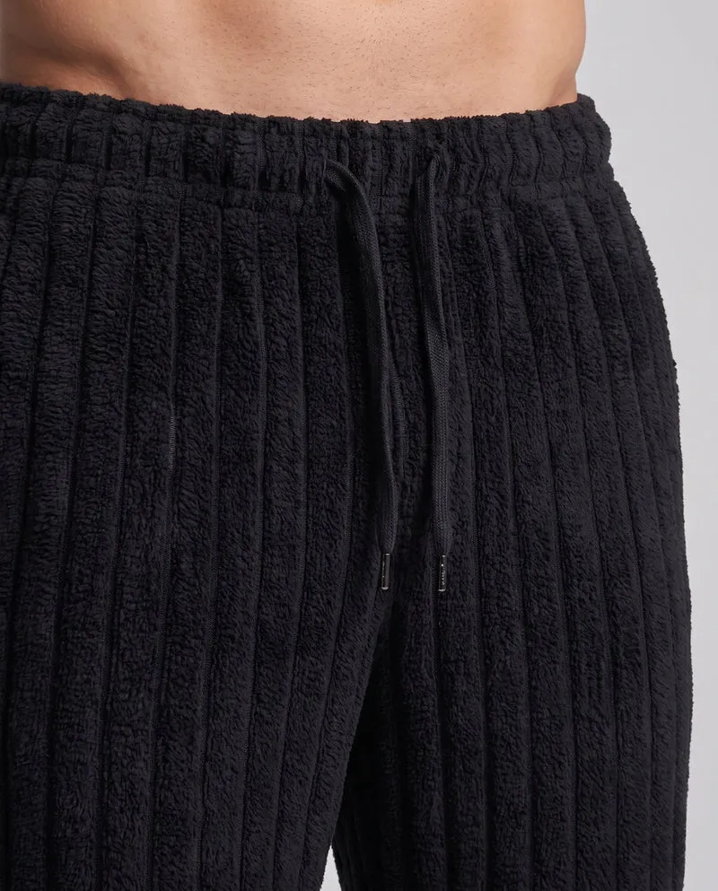 Herren Wattierte Loungewear-Jogginghose mit Kordelzug und geripptem Strukturfleece Nord Taschen