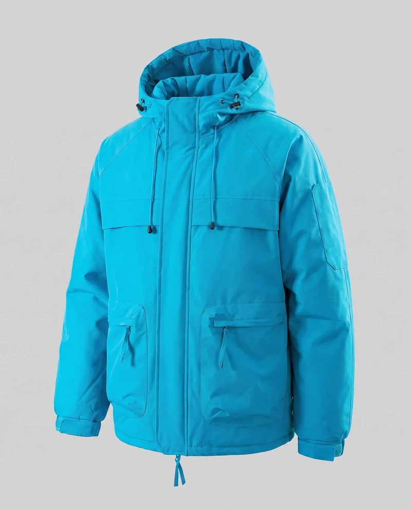 Herren Wattierte Kapuzenjacke mit winddichter Hülle, Thermofutter & Utility-Taschen Nord Taschen