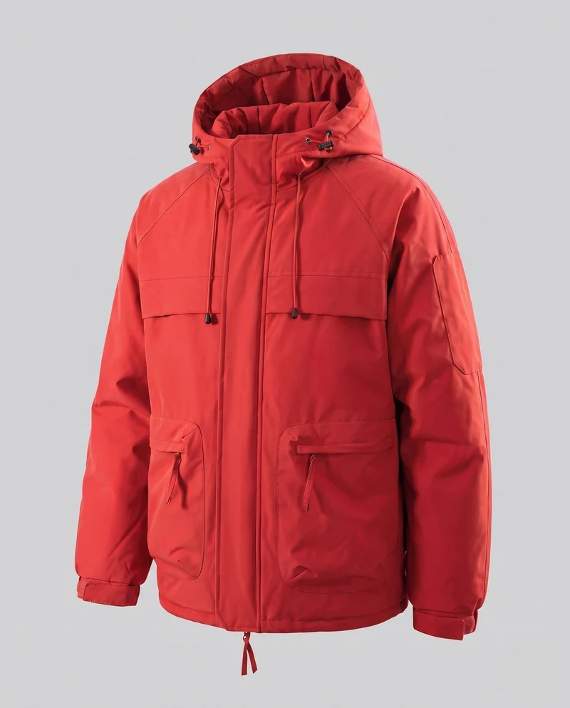 Herren Wattierte Kapuzenjacke mit winddichter Hülle, Thermofutter & Utility-Taschen Nord Taschen
