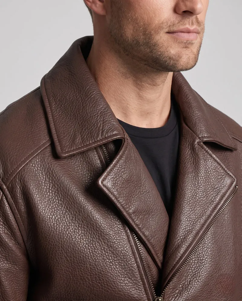 Herren Wattierte Kunstleder-Übergangsjacke mit Teddyfutter & elastischem Saum Nord Taschen