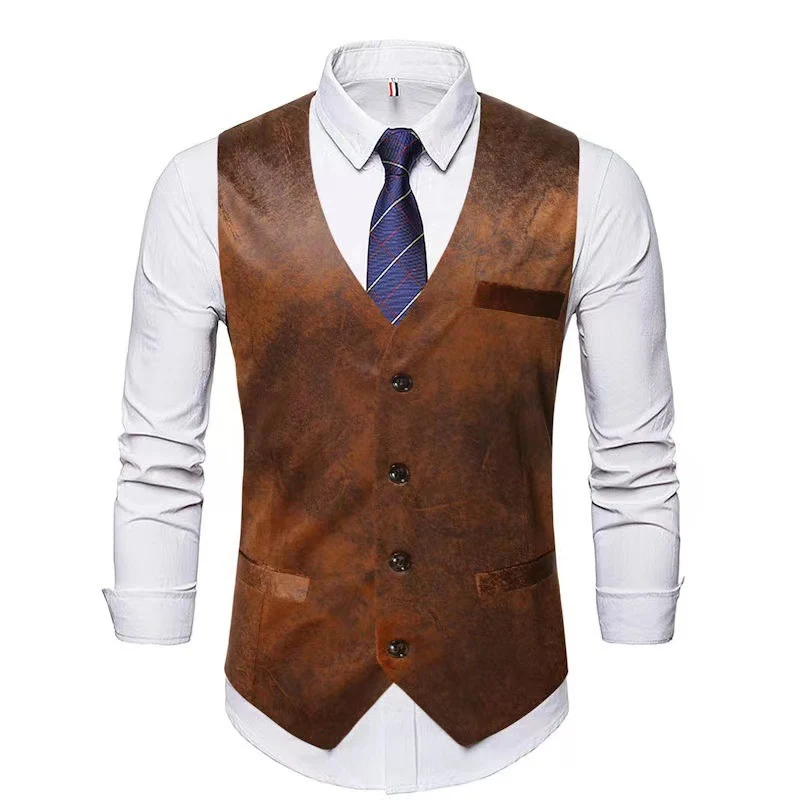 Herren Tweed‑Weste mit Lederträgern und Vintage‑Details Nord Taschen