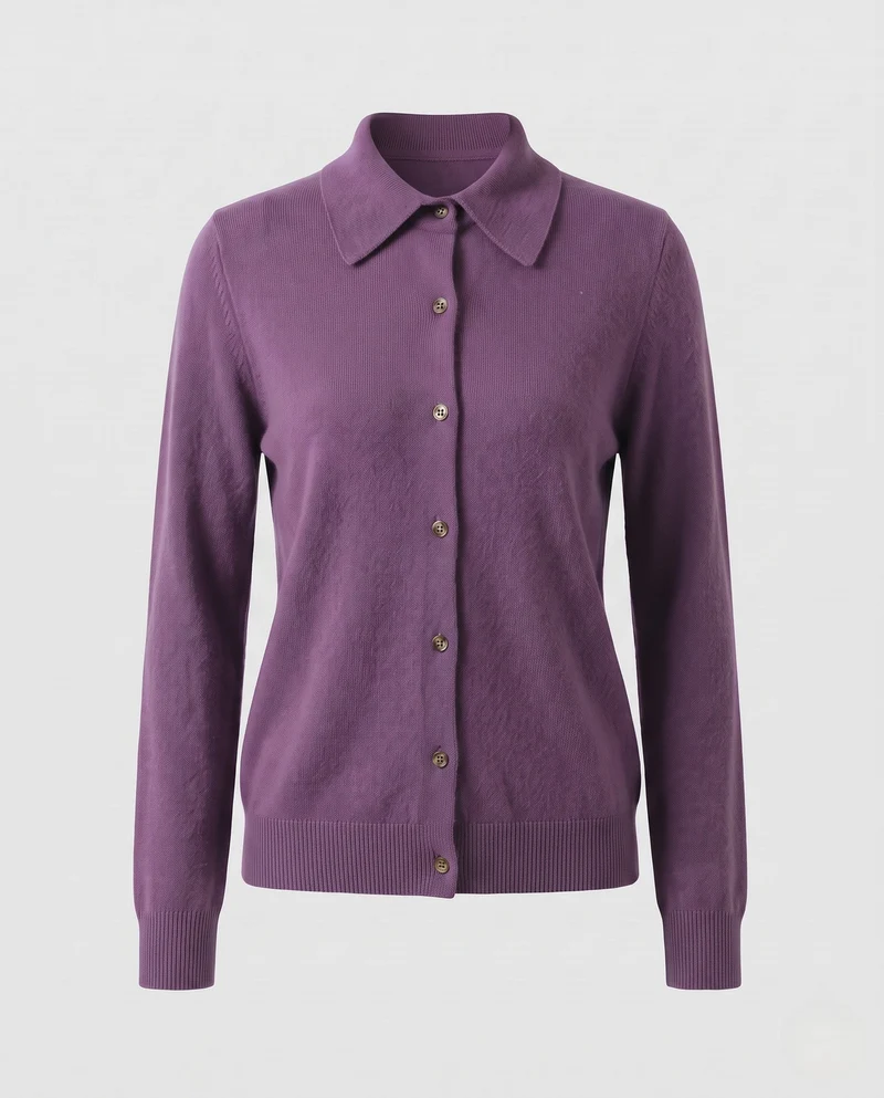 Damen Feiner Strick-Cardigan mit Hemdkragen, durchgehender Knopfleiste und kaschmirweicher Qualität Nord Taschen