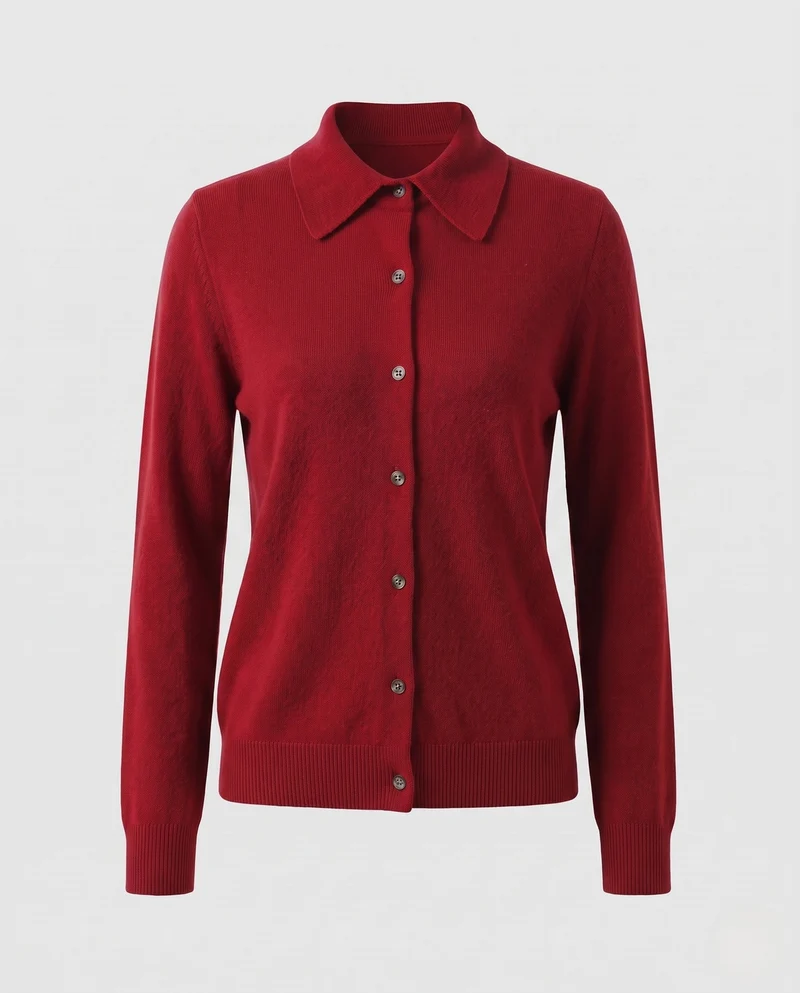 Damen Feiner Strick-Cardigan mit Hemdkragen, durchgehender Knopfleiste und kaschmirweicher Qualität Nord Taschen