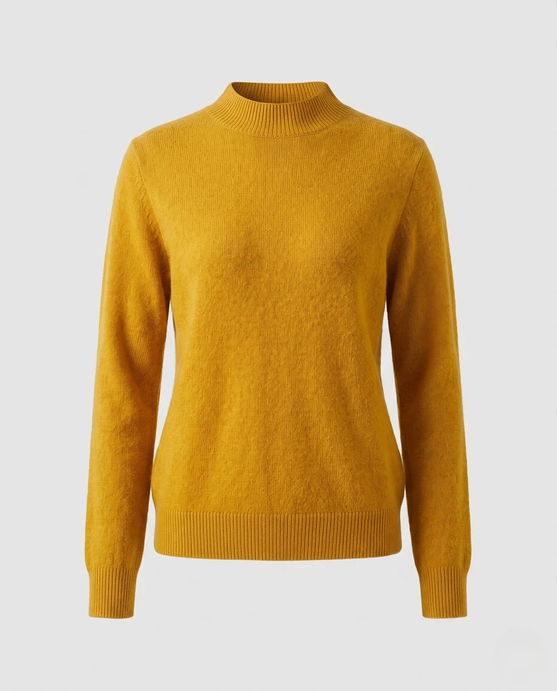 Damen Eleganter Feinstrick-Pullover mit kurzem Stehkragen und flauschiger Angora-Optik Nord Taschen