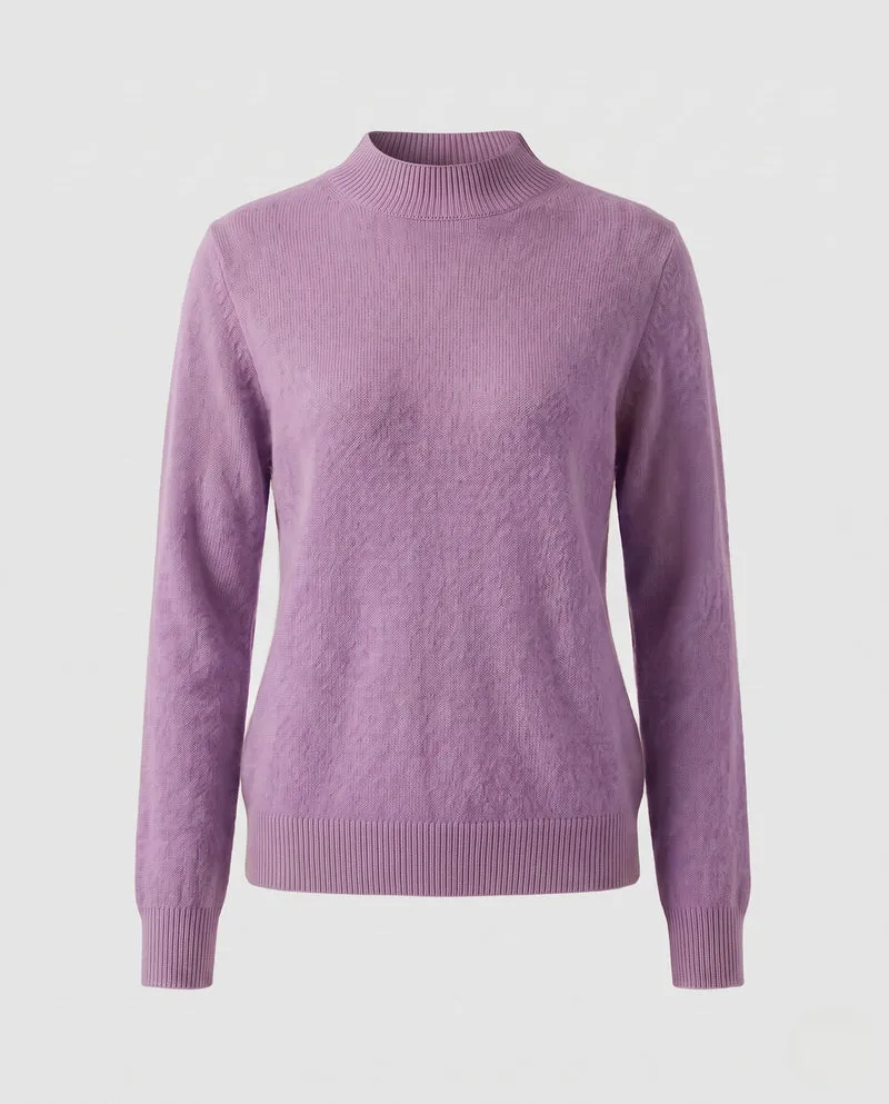 Damen Eleganter Feinstrick-Pullover mit kurzem Stehkragen und flauschiger Angora-Optik Nord Taschen
