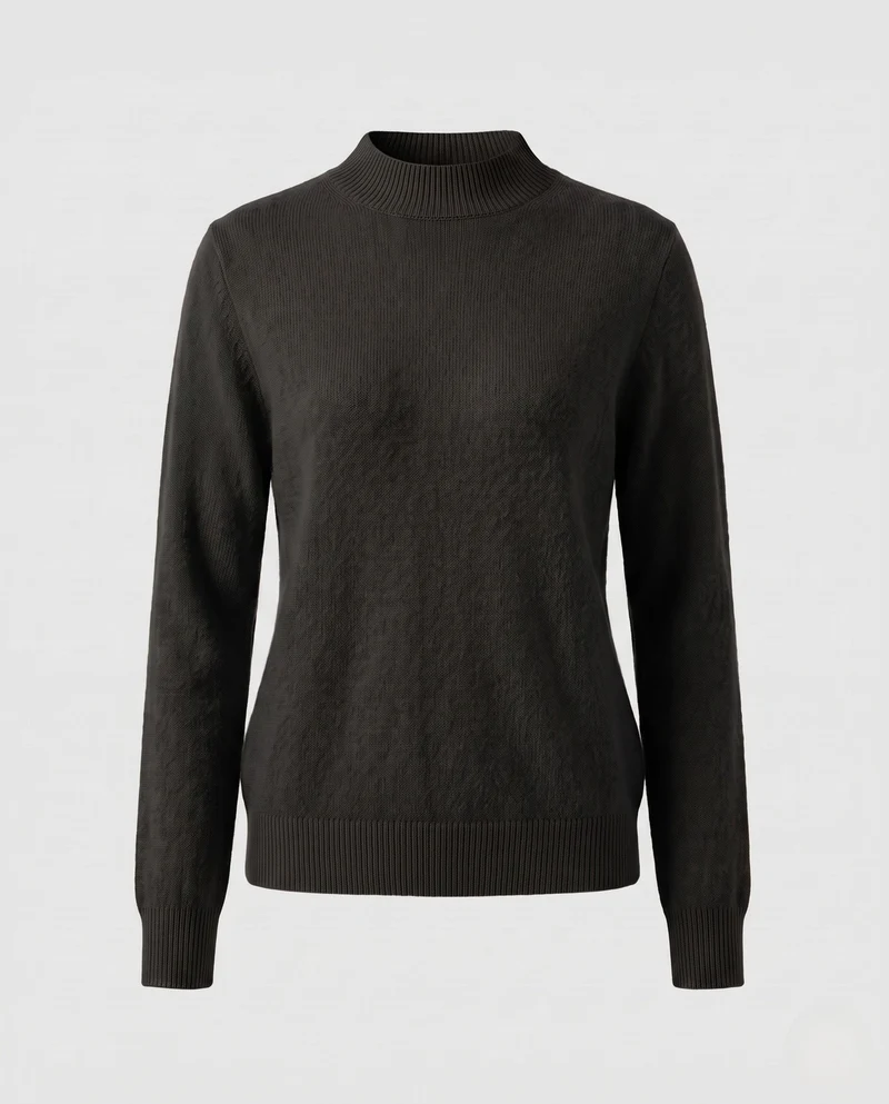 Damen Eleganter Feinstrick-Pullover mit kurzem Stehkragen und flauschiger Angora-Optik Nord Taschen