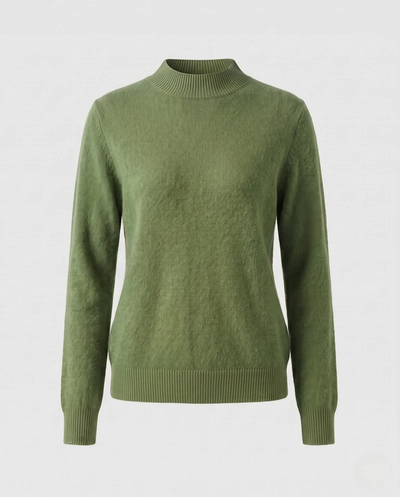 Damen Eleganter Feinstrick-Pullover mit kurzem Stehkragen und flauschiger Angora-Optik Nord Taschen