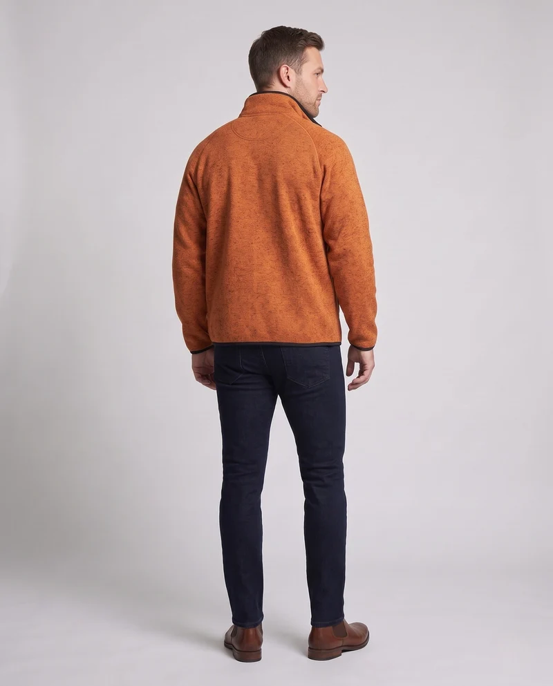 Herren Oversize Zip-Softshell-Fleecejacke im Utility-Look mit Stehkragen und Kontrast-Reißverschluss Nord Taschen