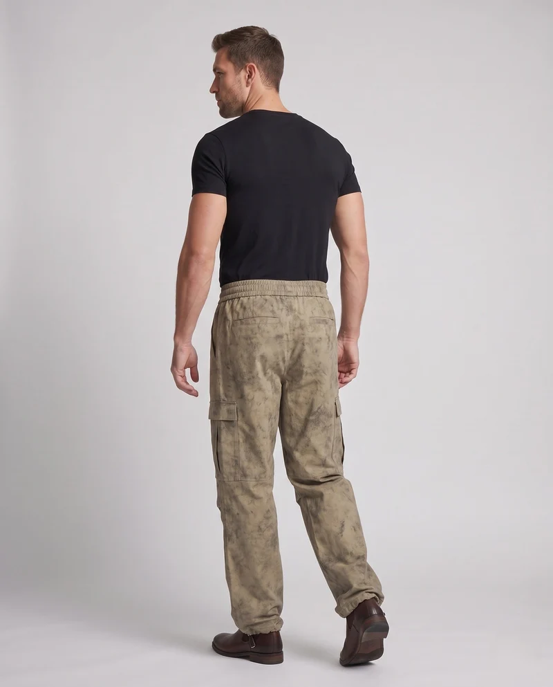 Herren Oversized Cargo-Baggy-Hose mit elastischem Kordbund, aufgesetzten Klapptaschen & verstellbarem Saum Nord Taschen