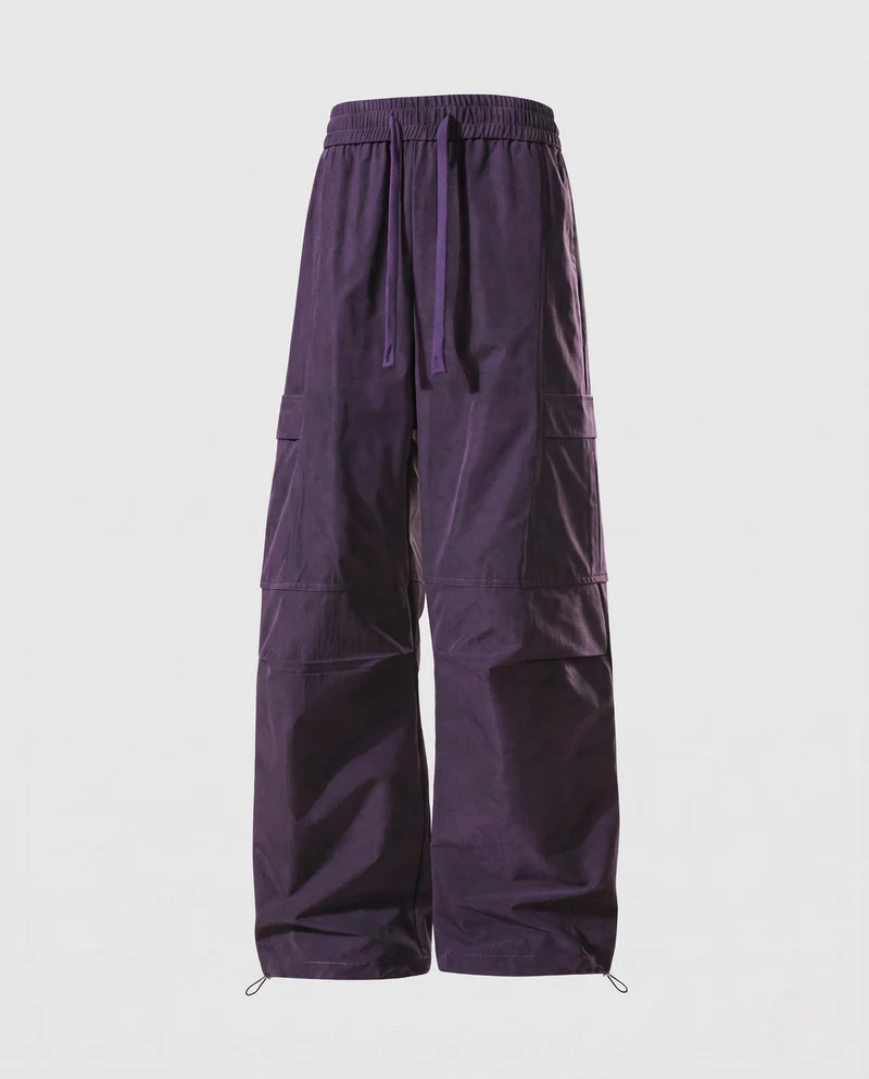 Herren Oversized Cargo-Baggy-Hose mit elastischem Kordbund, aufgesetzten Klapptaschen & verstellbarem Saum Nord Taschen