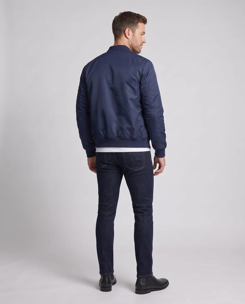 Herren Oversized Bomberjacke im MA‑1 Stil mit Utility-Ärmeltasche & gerippten Bündchen Nord Taschen