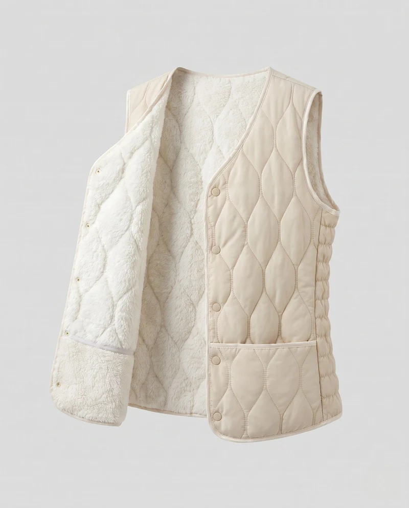 Damen Wende-Quilted Weste Nord Taschen