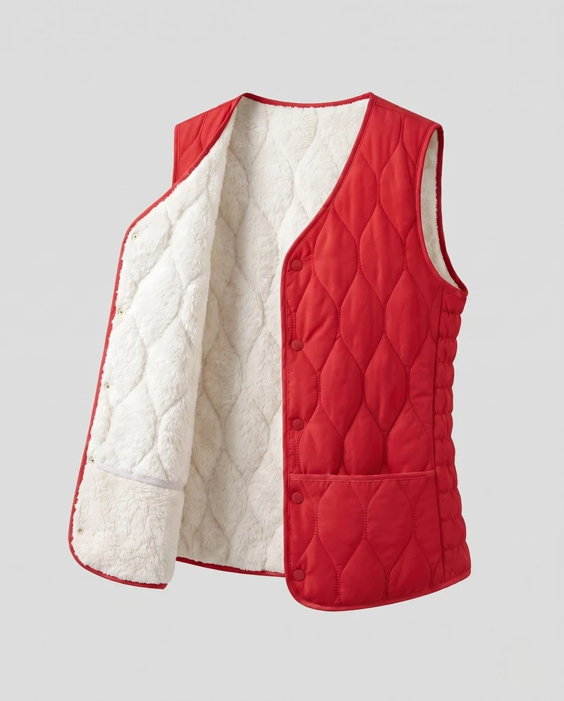 Damen Wende-Quilted Weste Nord Taschen