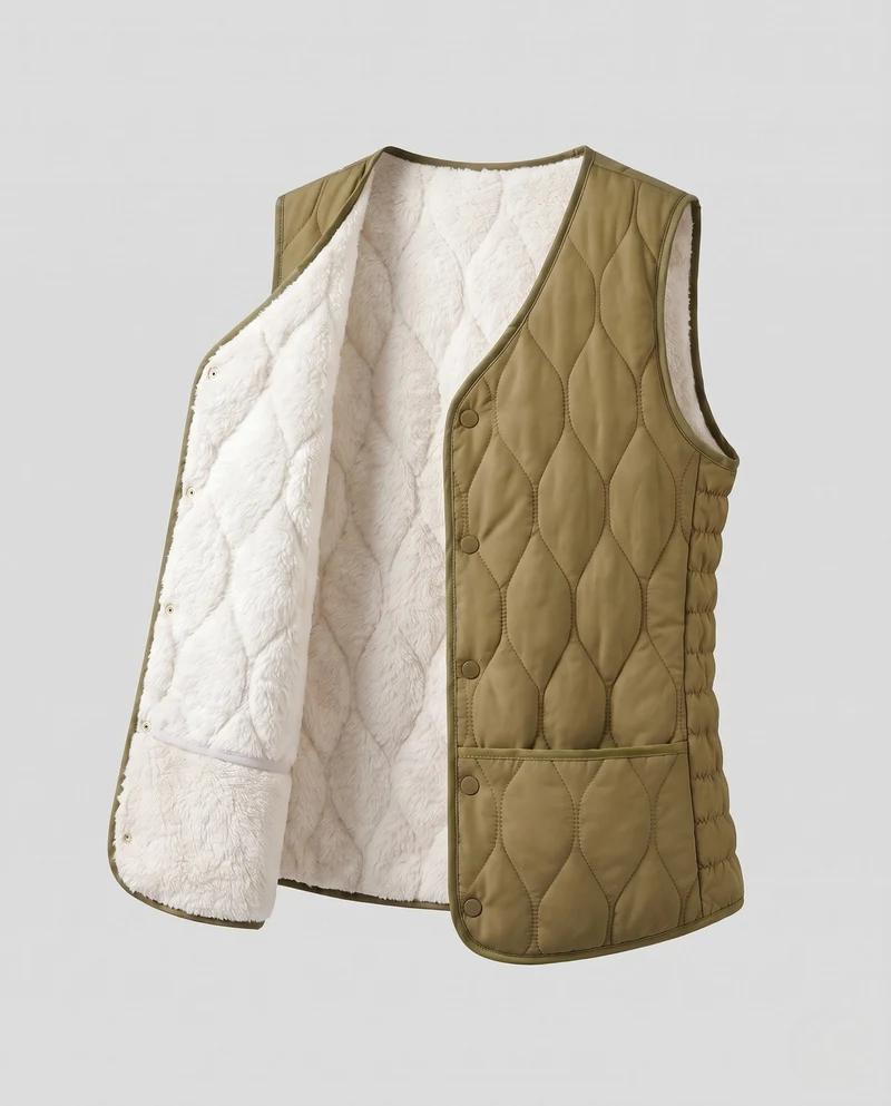 Damen Wende-Quilted Weste Nord Taschen