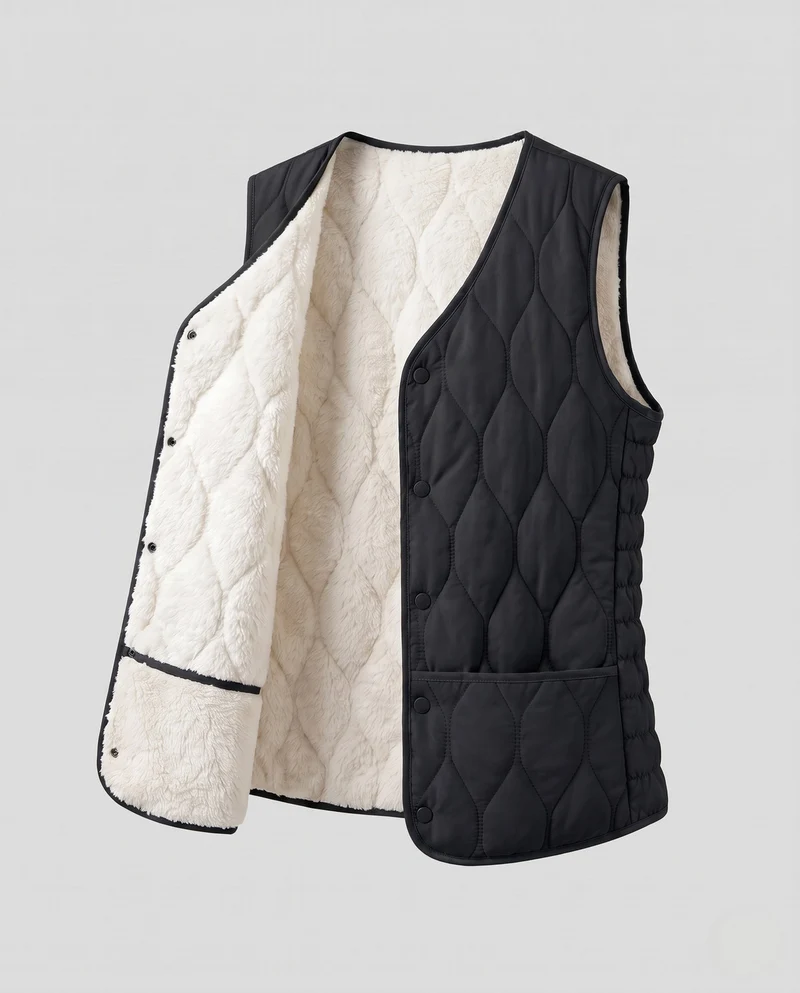 Damen Wende-Quilted Weste Nord Taschen