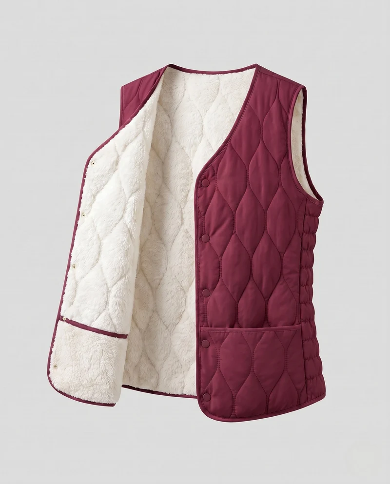 Damen Wende-Quilted Weste Nord Taschen