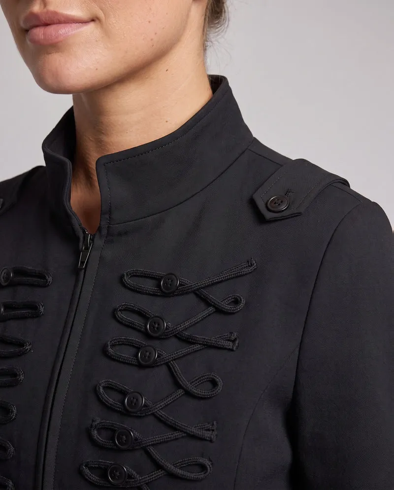 Damen Cropped Militärjacke im Hussarenstil mit Zierkordeln Nord Taschen