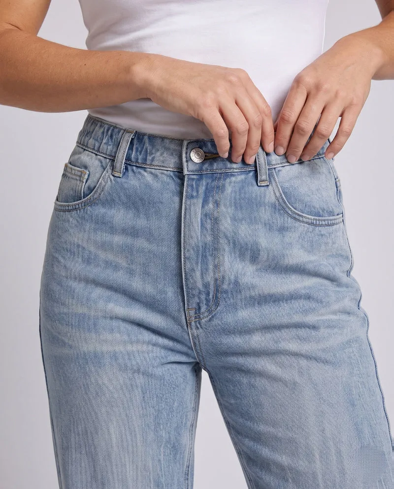 Damen Weitgeschnittene High-Waist Jeans Nord Taschen