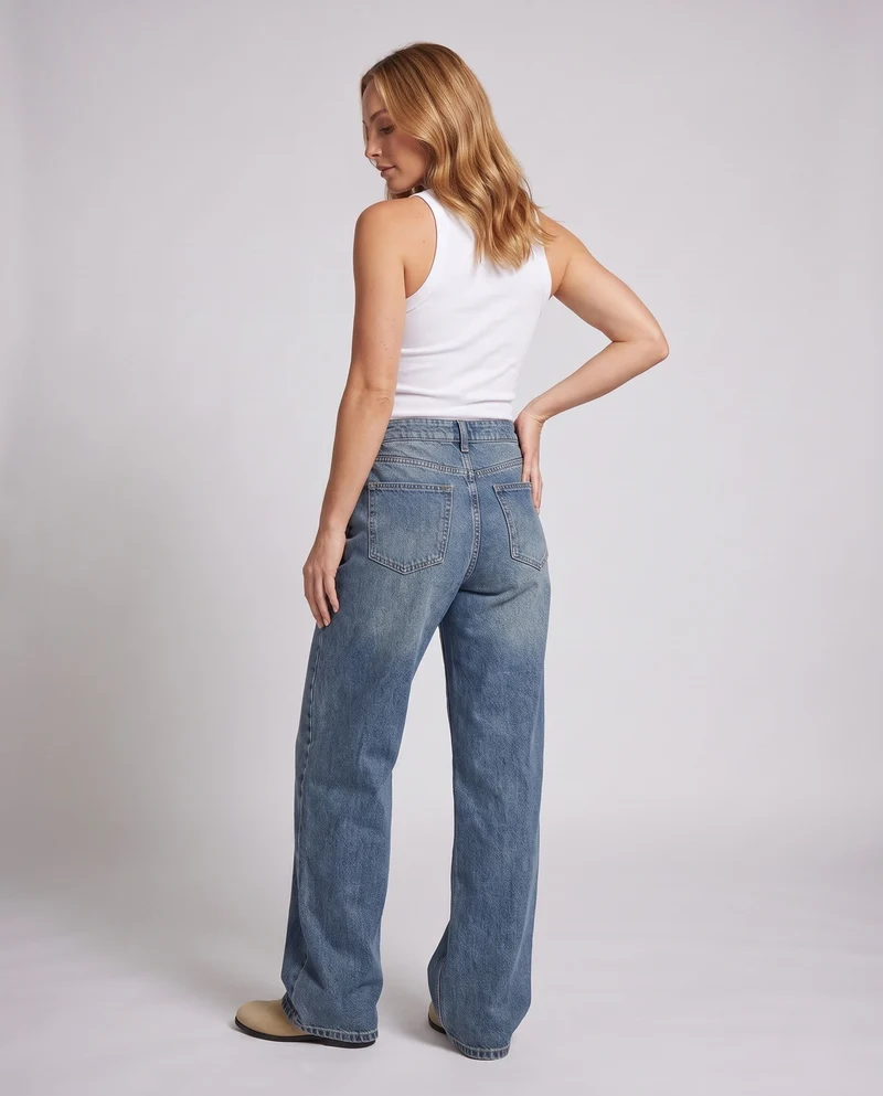 Damen Weitgeschnittene Destroyed Jeans Nord Taschen 1787982222