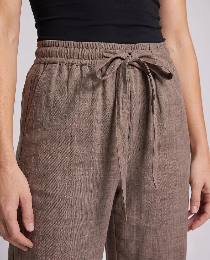 Damen Weitgeschnittene Leinenhosen Nord Taschen