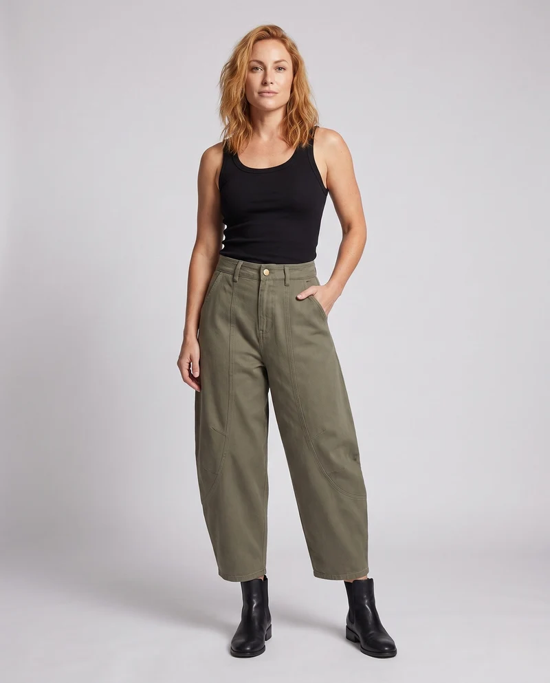 Damen Weitgeschnittene Utility-Hosen Nord Taschen