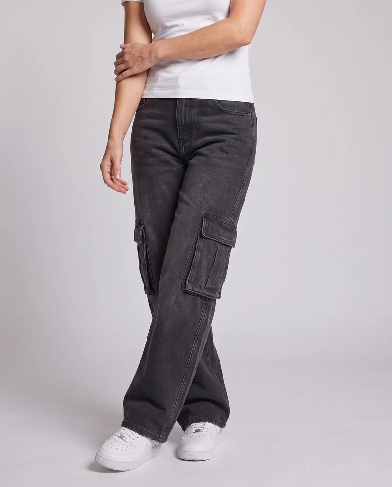 Damen Weitgeschnittene Utility-Jeans Nord Taschen
