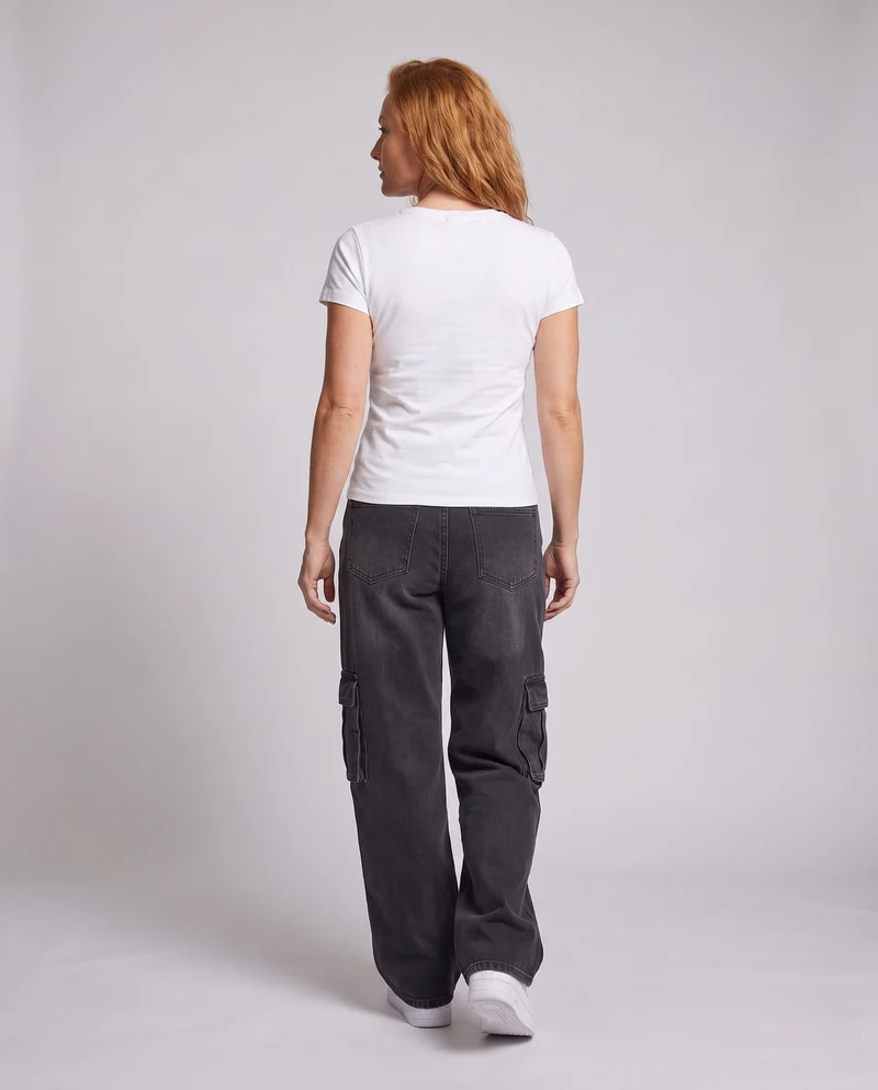 Damen Weitgeschnittene Utility-Jeans Nord Taschen