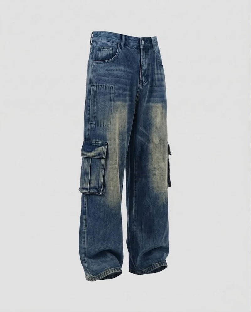 Damen Weitgeschnittene Utility-Jeans Nord Taschen
