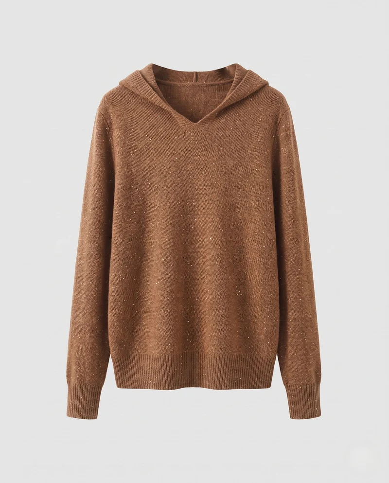 Damen Feinstrickpullover mit dezentem Glitzergarn, V‑Ausschnitt und geripptem Saum Nord Taschen