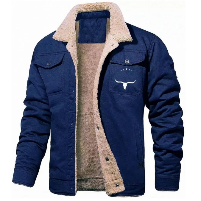 Herren Sherpa-gefütterte Canvas-Arbeiterjacke mit Brusttaschen Nord Taschen