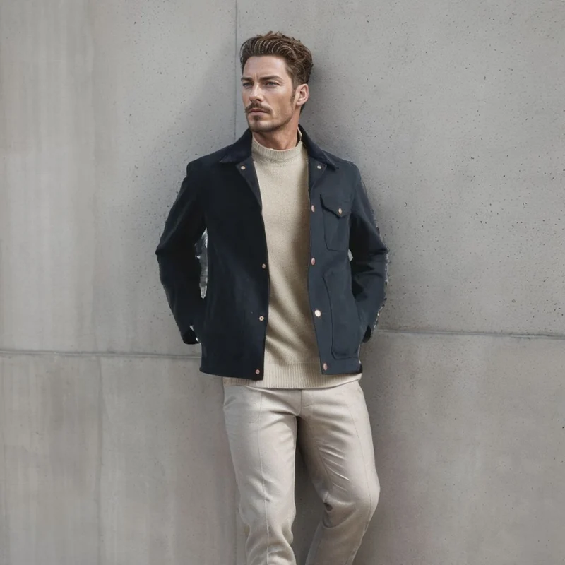 Herren robuste Canvas-Chorejacke mit Cordkragen und aufgesetzten Pattentaschen Nord Taschen