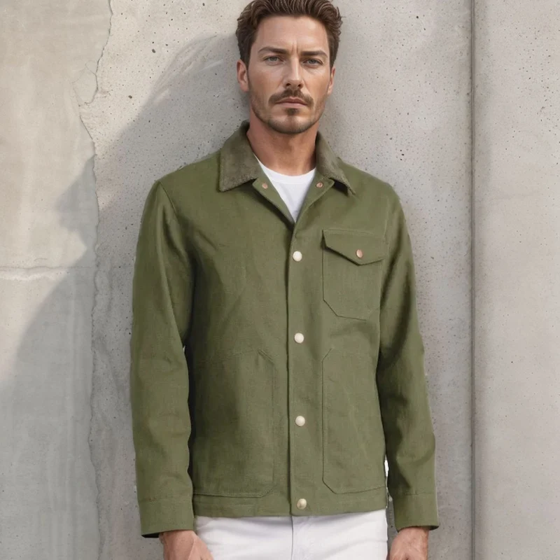 Herren robuste Canvas-Chorejacke mit Cordkragen und aufgesetzten Pattentaschen Nord Taschen