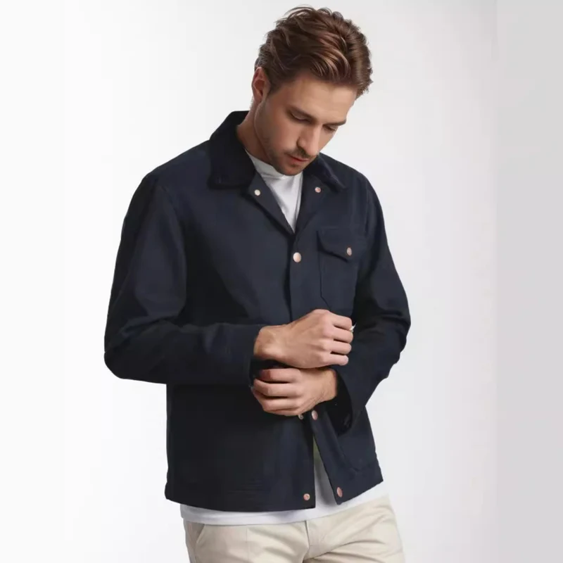 Herren robuste Canvas-Chorejacke mit Cordkragen und aufgesetzten Pattentaschen Nord Taschen