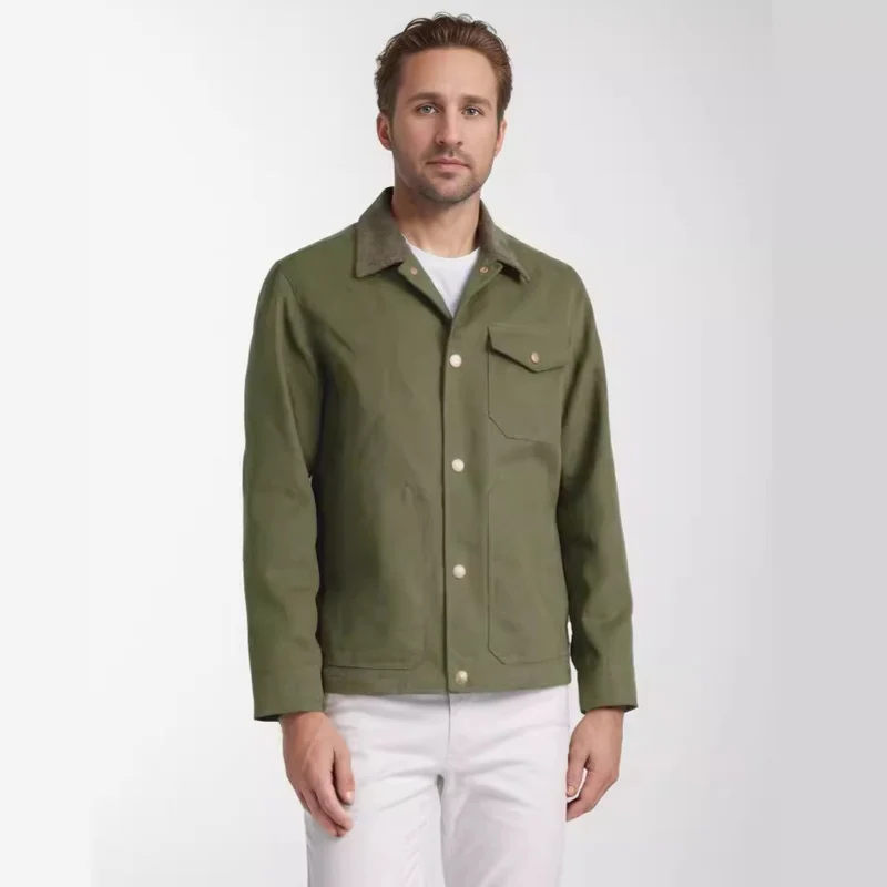 Herren robuste Canvas-Chorejacke mit Cordkragen und aufgesetzten Pattentaschen Nord Taschen